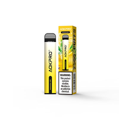 Bananen-Eis-Aroma 850mAh Mesh Coil Disposable 2500 stößt Vape 2% Nic Salt luft