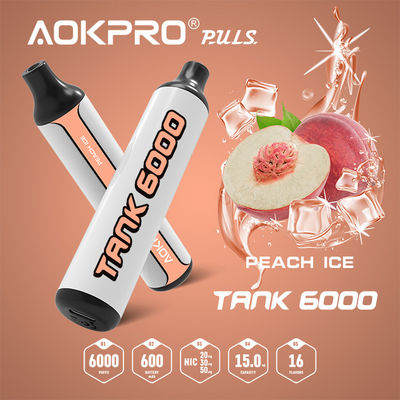 Eis des Pfirsich-15ml elektronischer Wegwerfhauch Vape-Stift-50mg 6000