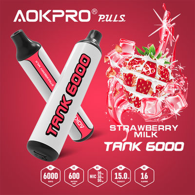 Hauch-Stange des Erdbeeraroma-Milchgeschmack-6000 elektronische Vape-Wegwerfzigarette 30mg