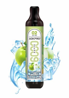 TYPE-C wieder aufladbare Flüssigkeit 6000 Hauch-E keine undichte Vape-Hülse 15ml Prefilled