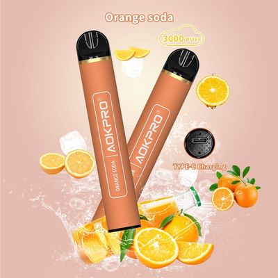 Glattes MTL 3000 Nikotin des Hauch-Stangen-orange Soda-5 Wegwerf-Vape-Stift