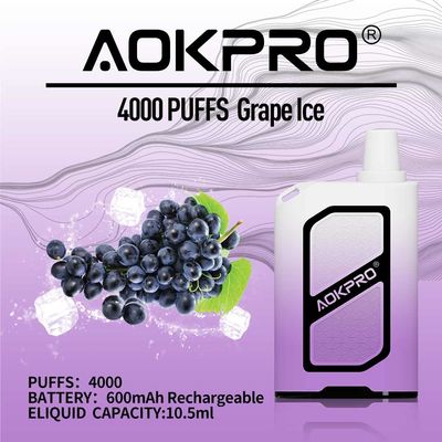 Vor-gefüllter Hauch der Trauben-10.5ml des Eis-E der Zigaretten-4000 Wegwerf-Vape Antilecken
