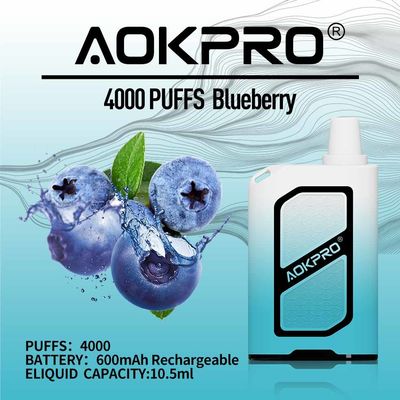 Blaubeere 4000 der Stärke-50mg stoßen Wegwerf-Vape-Hülsen-Nikotin 5% luft