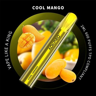 Hauch Vape Pen Non-Rechargeable des kühle Mango-Wegwerfhülsen-Gerät-600