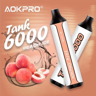 Hauch des Edelstahl-6000 Wegwerf-Vape 15ml Zigarette des Pfirsich-Eis-E